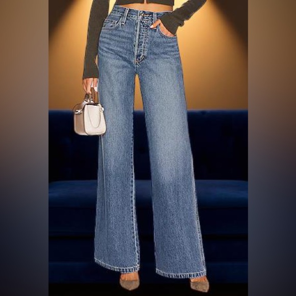 FAVORITE DAUGHTER “THE MASHA” LONG BEACH HIGH WAIST WIDE LEG JEANS 32 LONG $218